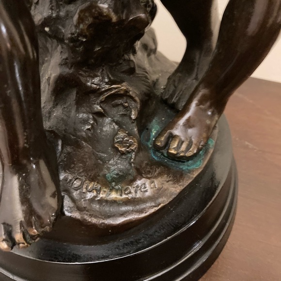 WHISPERING CHILDREN AKA SECRETS SIGNED BY AUGUSTE MOREAU BRONZE - Picture 3 of 3